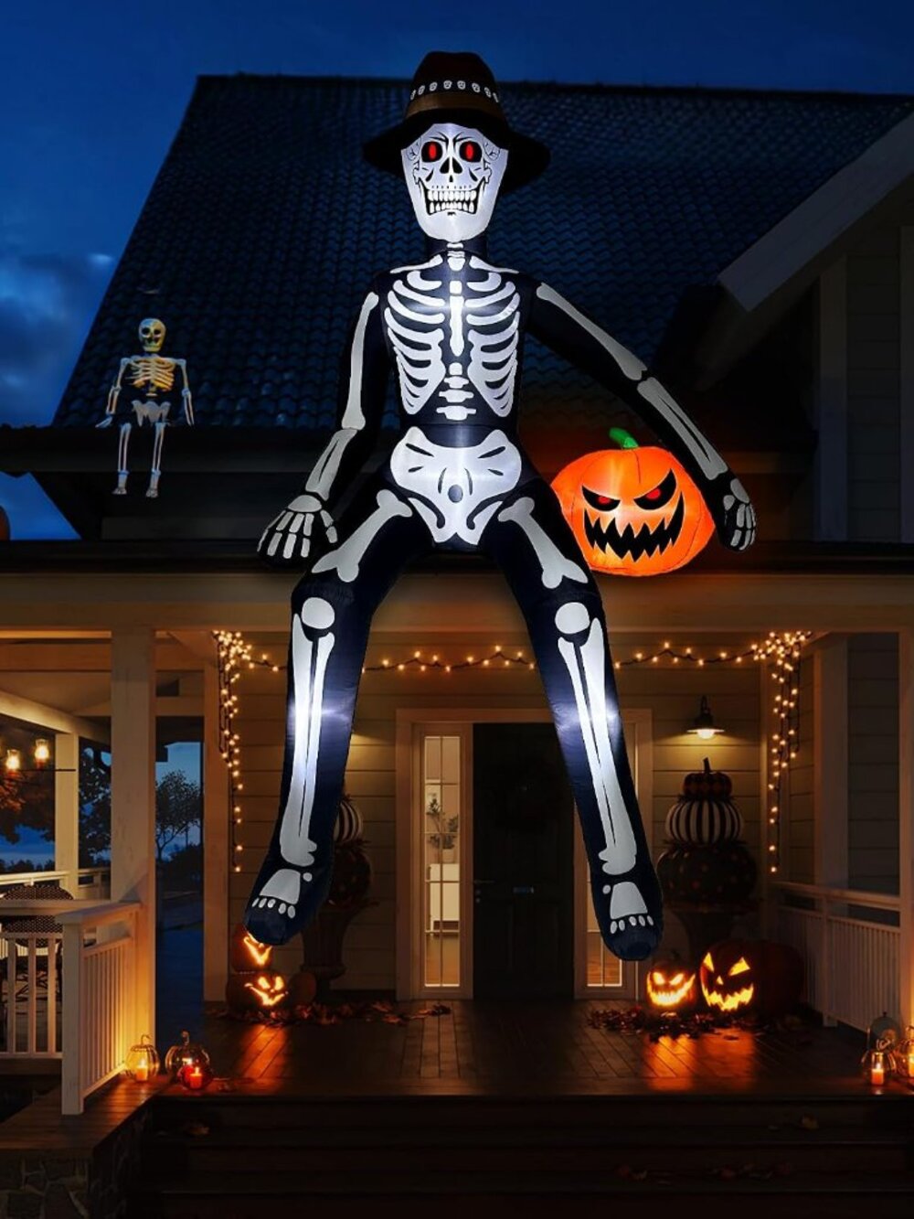 10FT Giant Skeleton Scary Halloween Inflatables Outdoor Decorations
